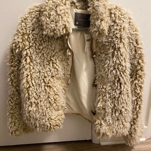 Anthropologie Brenna Faux Fur Coat